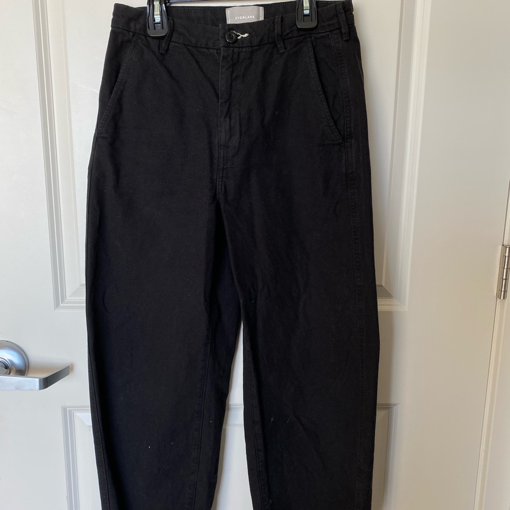 Everlane Black Barrel Pant Mid Rise